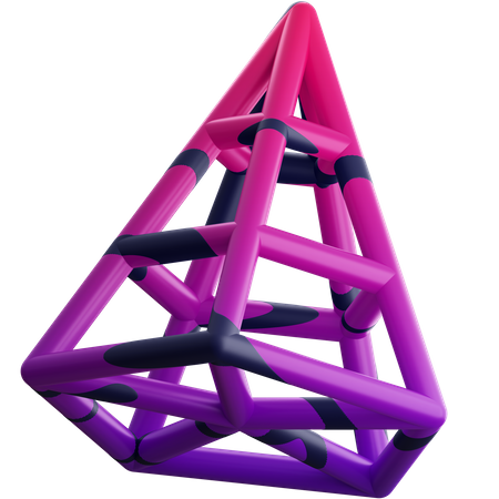 Wireframe Cone  3D Illustration