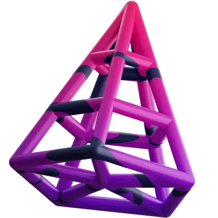 Wireframe Cone  3D Illustration