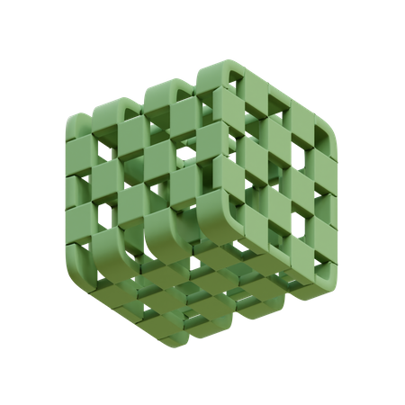 Cube rond filaire  3D Illustration