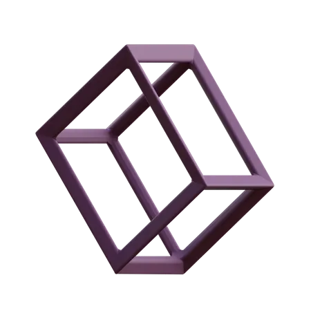 Wireframe Cuboid 3D Illustration
