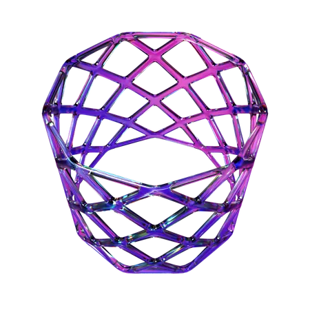 Wireframe Cylinder  3D Icon