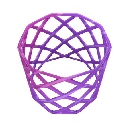 Wireframe Cylinder  3D Icon