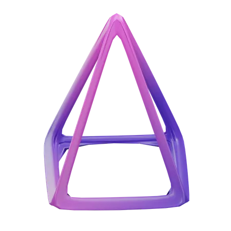 Wireframe de pirâmide retangular  3D Icon
