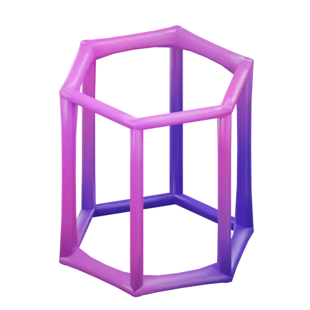 Estrutura de arame de prisma hexagonal  3D Icon