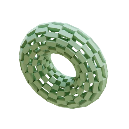 Wireframe Donut  3D Illustration