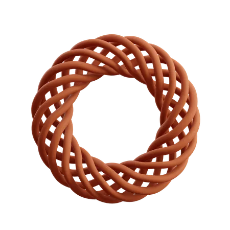 Wireframe Donut  3D Illustration