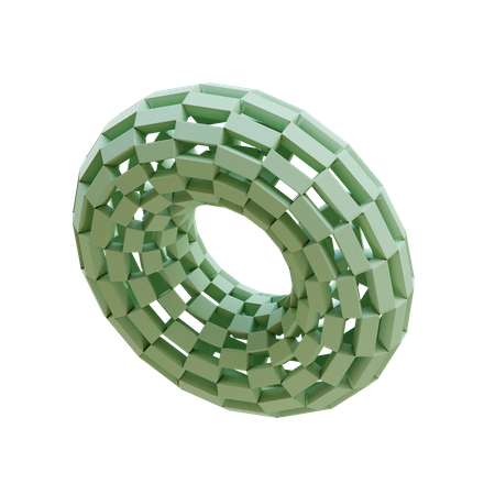 Wireframe Donut 3D Illustration