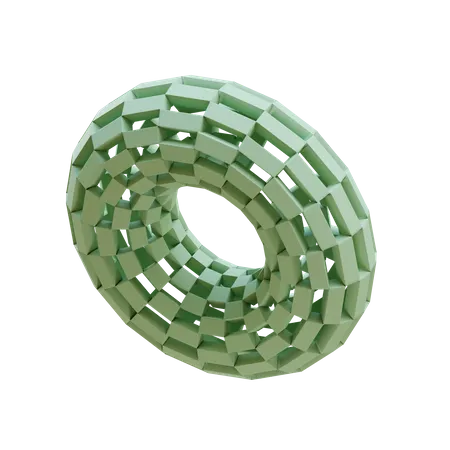 Wireframe Donut 3D Illustration