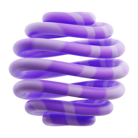 Wireframe Gradient Purple Abstract Shape  3D Icon