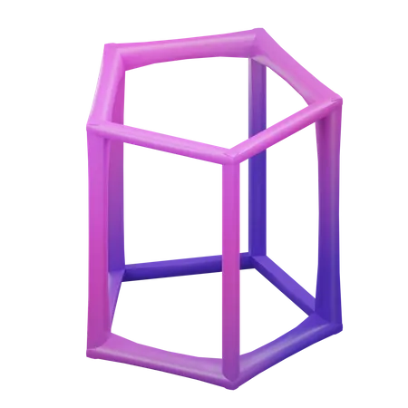 Wireframe de prisma pentagonal  3D Icon