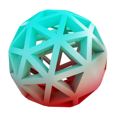 Wireframe Round  3D Icon