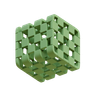 3d wireframe round cube logo