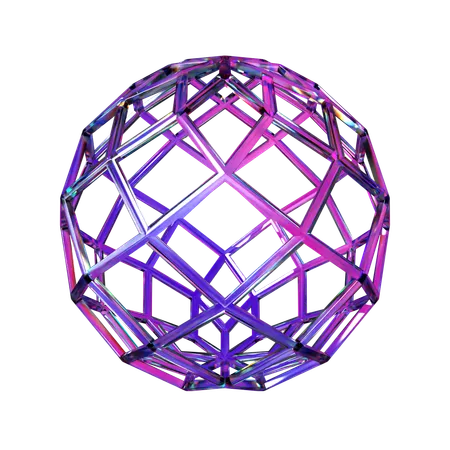 Wireframe Sphere  3D Icon