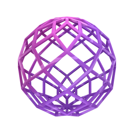 Wireframe Sphere  3D Icon