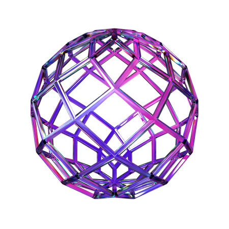 Wireframe Sphere  3D Icon