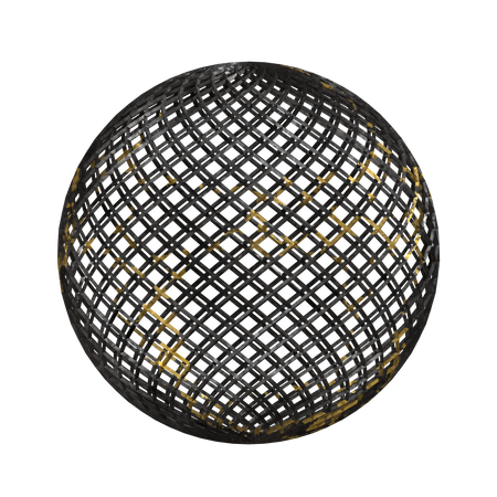 Wireframe Sphere  3D Illustration