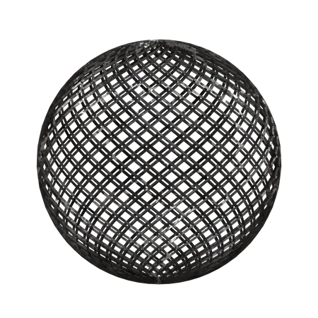 Wireframe Sphere  3D Illustration