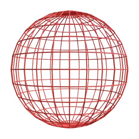 Wireframe Sphere 3D Illustration
