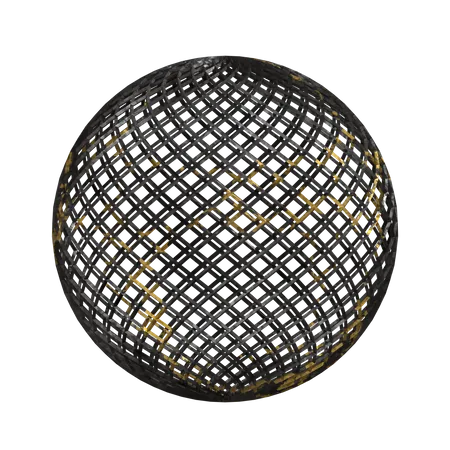 Wireframe Sphere  3D Illustration