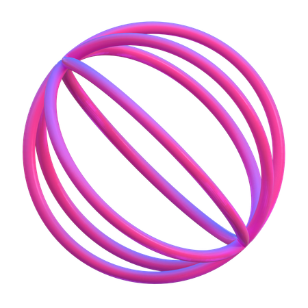 Wireframe Sphere Abstract Shape  3D Icon