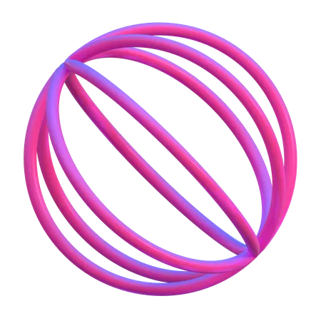 Wireframe Sphere Abstract Shape  3D Icon