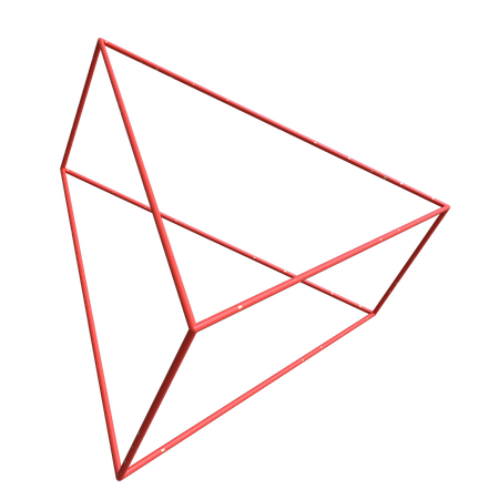 Wireframe Triangle  3D Illustration