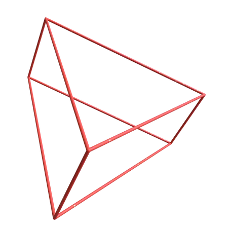 Wireframe Triangle  3D Illustration