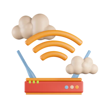 Wireless Cloud  3D Icon