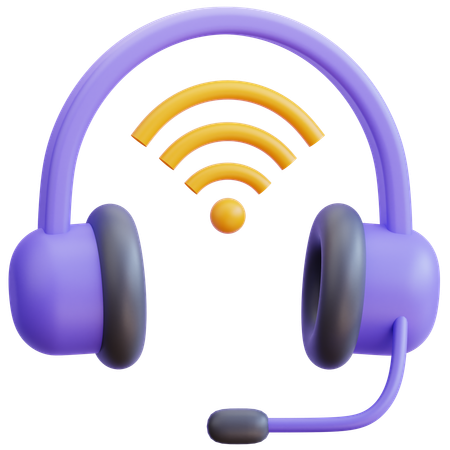 Wireless Headphone  3D Icon