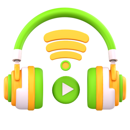 Wireless headphone  3D Icon