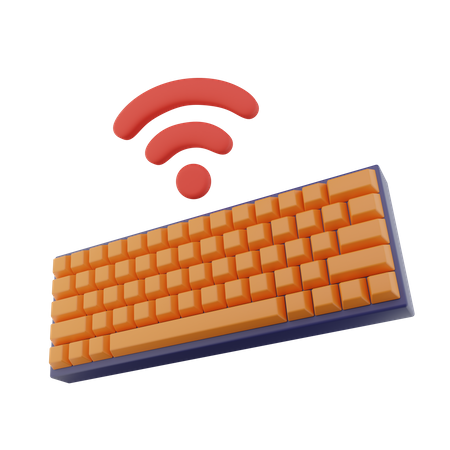 Wireless Keyboard 3D Icon