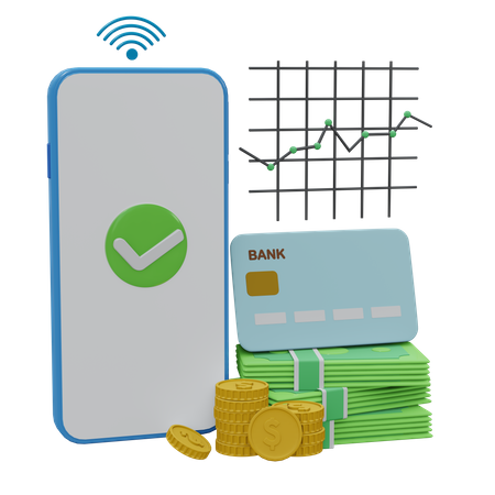 Wireless Payment Successful 3D Icon