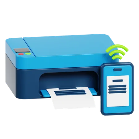 Wireless Printer  3D Icon