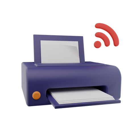 Wireless Printer  3D Icon