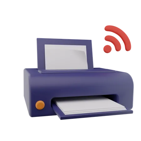 Wireless Printer  3D Icon