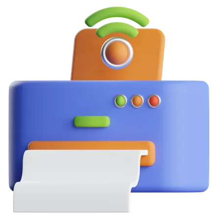 Wireless Printer  3D Icon