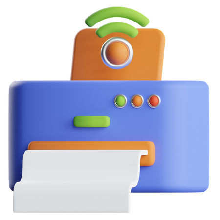 Wireless Printer  3D Icon