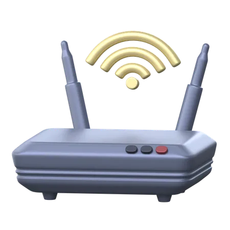 Wi Fi Router 3 D Computer Peripherals Icon 3D Icon