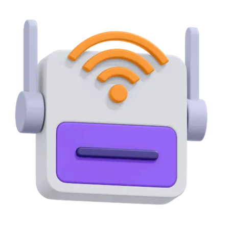 An Icon Of Wireless Router 3D Icon