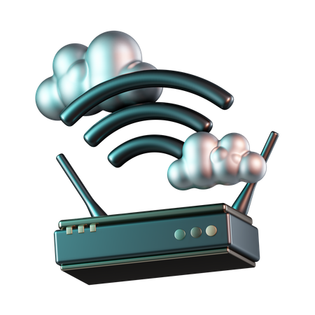Wireless Router Cloud  3D Icon