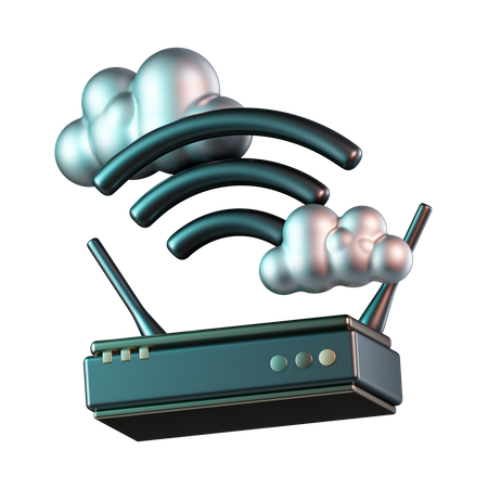 Wireless Router Cloud  3D Icon