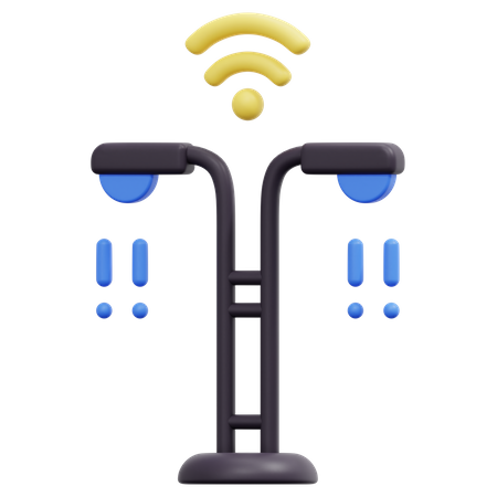 Wireless Street Light  3D Icon