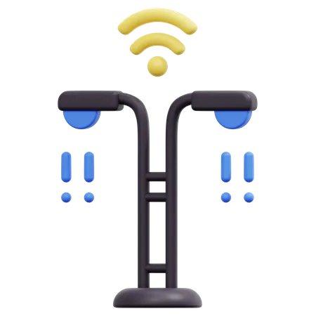 Wireless Street Light  3D Icon