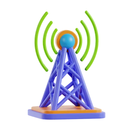 Wireless Tower 3 D Icon Communication Tower 3 D Icon For Transmitting Network Signal Signal Tower 3 D Icon 3D Icon