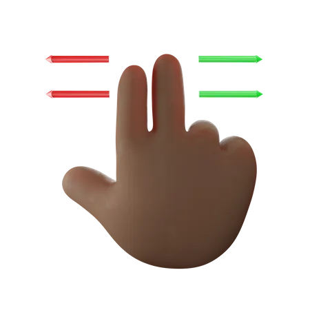 Wischen, Berühren, Finger, Handbewegung  3D Illustration