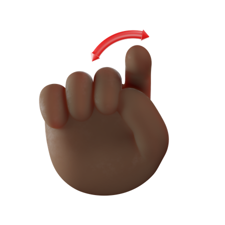 Wischgeste mit dem rechten Finger nach oben  3D Illustration