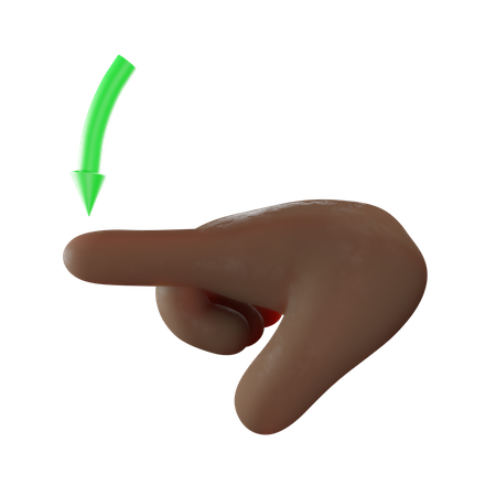 Wischgeste mit dem Finger nach unten  3D Illustration