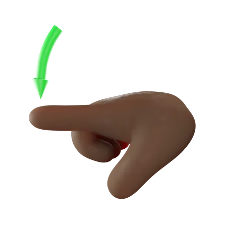 Wischgeste mit dem Finger nach unten  3D Illustration