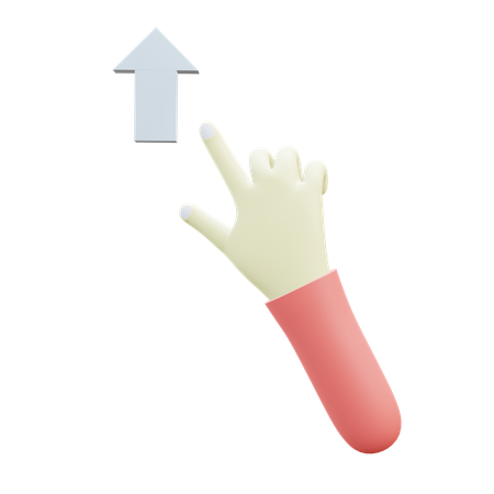 Wischgeste mit dem Finger nach oben  3D Icon