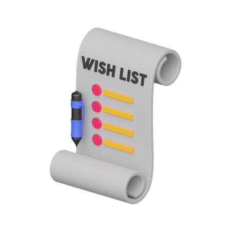 Wish List  3D Icon